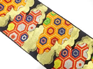 アンティーク　雲に重ね亀甲模様織出し袋帯（着用可）